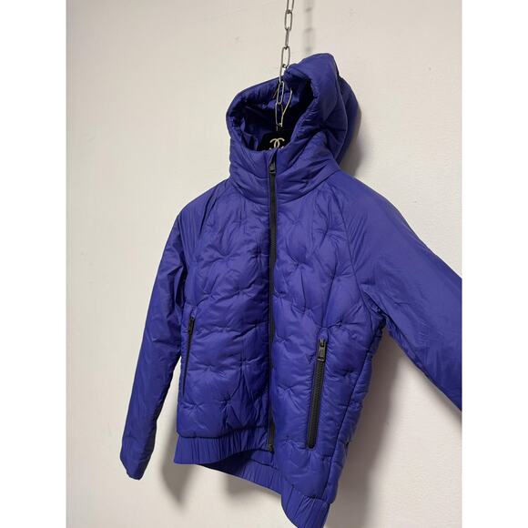 The North Face Jacket Girls Large 14/16 Purple Hooded Quilted Puffer Zip Pockets - Picture 7 of 13